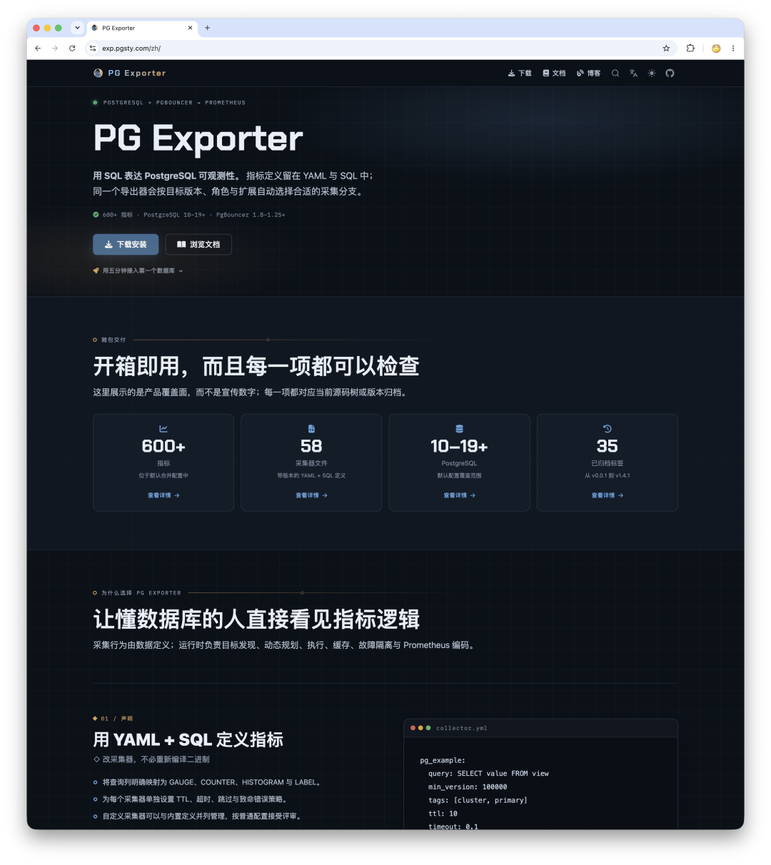 采用 OINK 的 PG Exporter 项目站
