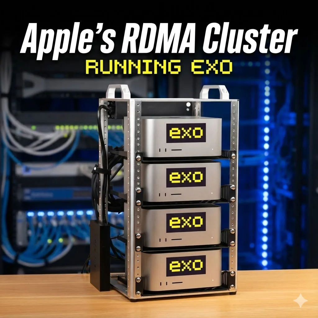 Mac 集群 RDMA 本地 AI 托管示意